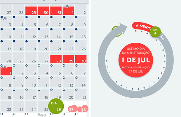 Aplicativo para registrar menstruação